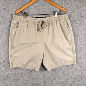 Vintage Abercrombie & Fitch Shorts Mens XL Beige Drawstring 9" Inseam Beach Y2K